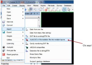 Importación de archivos formato AutoCAD a Surpac