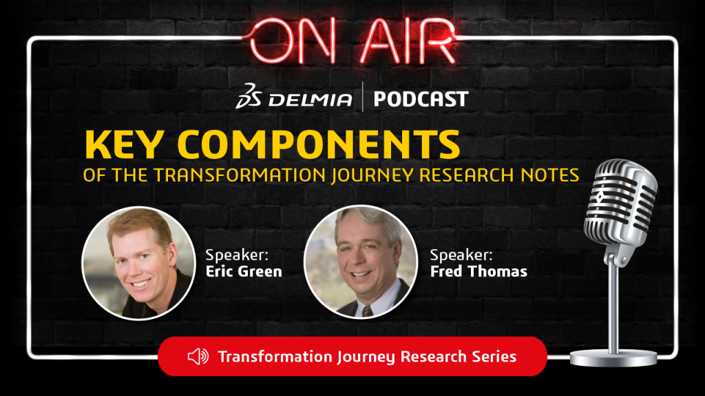 DELMIA transformation journey podcast banner.