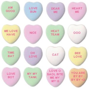 AI Has its Own Ideas for Valentine’s Day Candy Hearts