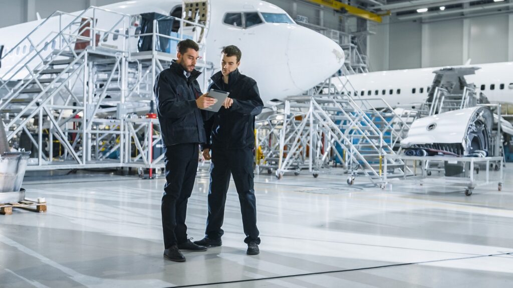 DELMIA Manufacturing Operations Management used in airplanes for the aerospace & defense industry.