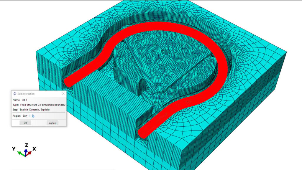 Fluid structure co-simulation boundary interaction