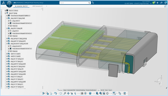 A connector model in a 3DEXPERIENCE interface