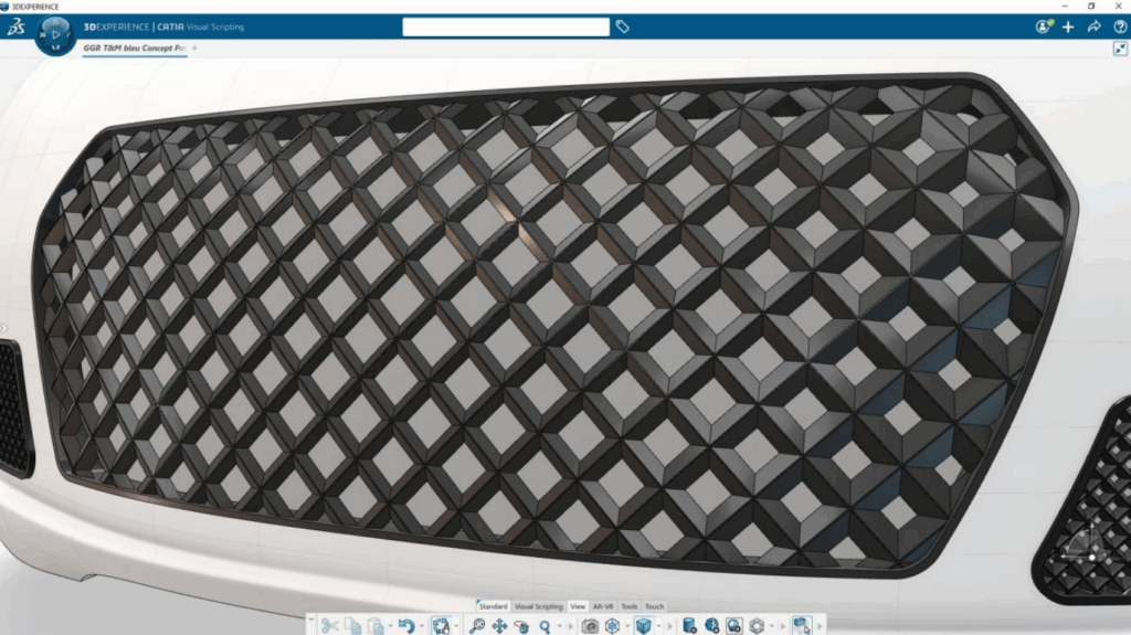 creation of unexpected, complex patterns with CATIA Visual Scripting