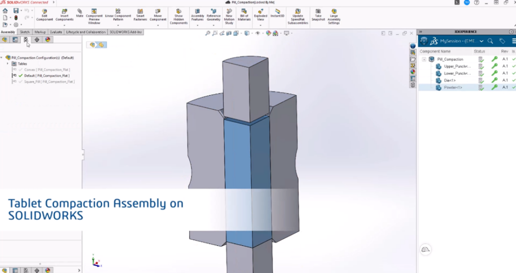 tablet compaction assembly on solidworks