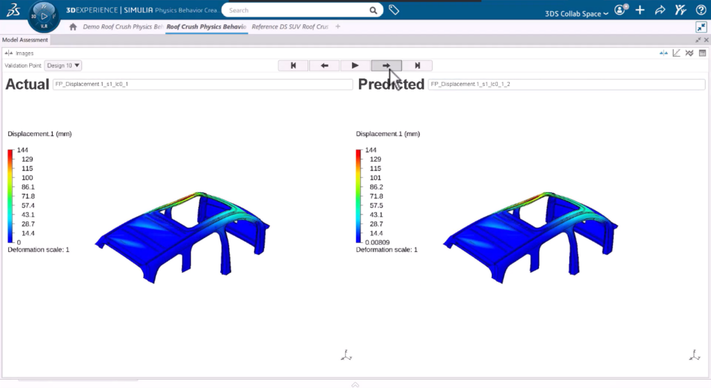 physics simulation with results for Virtual Twin of Physics Behavior